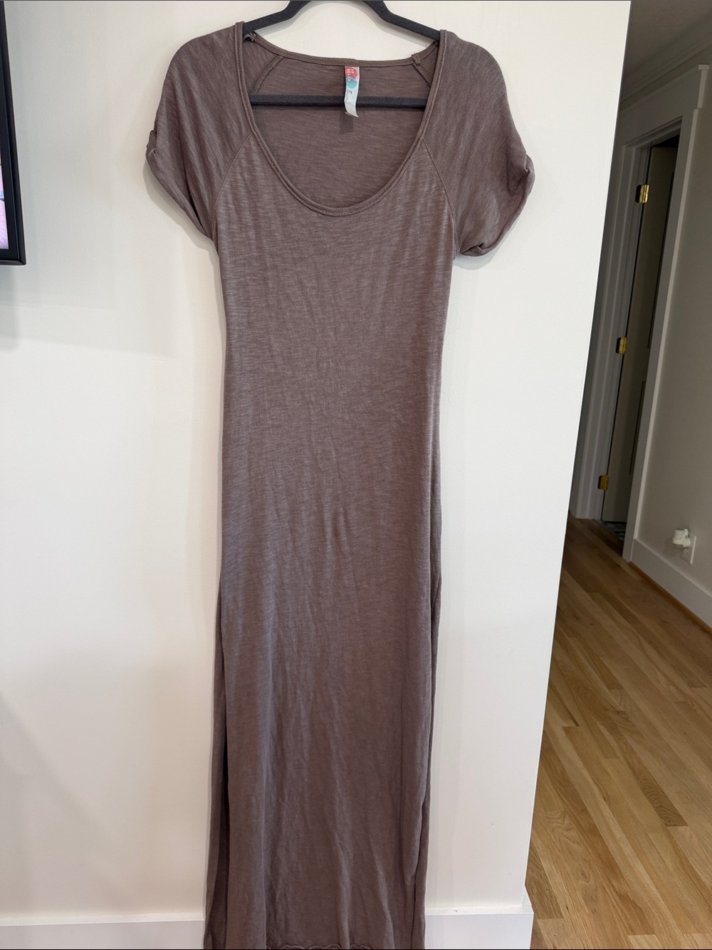 Free People Taupe Scoop Neck Maxi Dress